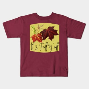 It's Fall Y'all Funny Autumn Fall Thanksgiving Kids T-Shirt